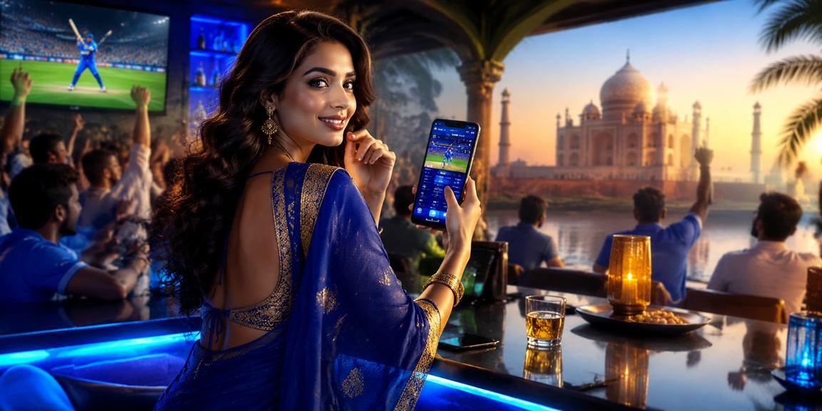 Aerial view of Taj Mahal and cricket fans celebrating in India