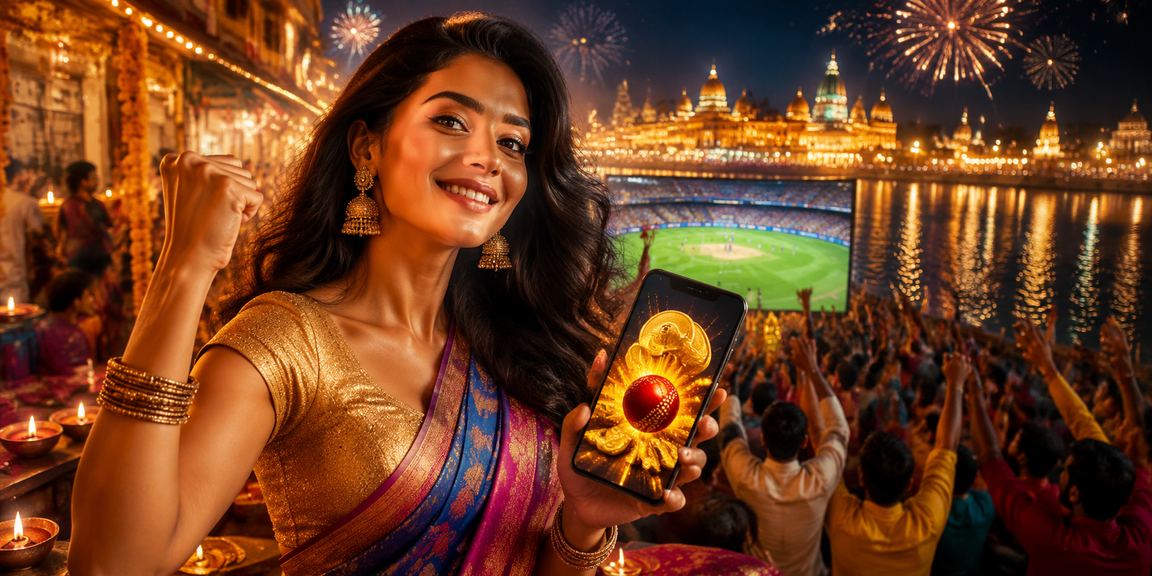Indian cricket fans enjoying IPL Diwali festival betting
